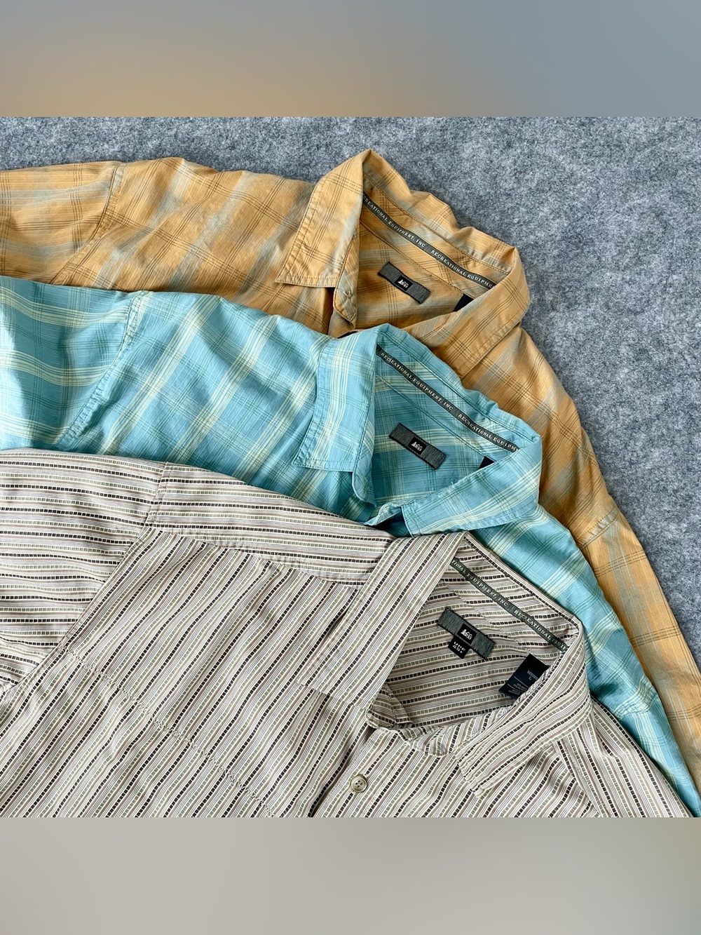 REI Shirts Mens L Short Sleeve Button Down UPF 50+ Camp Hiking Outdoor‎ LOT of 3